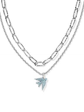 Kendra Scott Melody Bird Silver Multi Strand Necklace NWOT